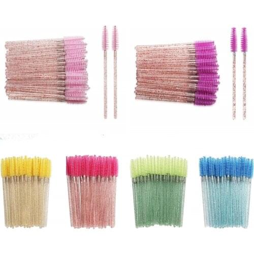 100Pc Eyelash Extension Disposable Crystal Eyelash Brush Mascara Wands Applicator Eyebrow Comb Makeup Brushes Beauty Makeup Tool