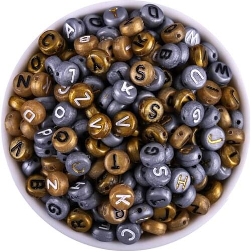 100Pcs Mixed ColorLetter Acrylic Beads For Jewellery Marking Loose Spacer Beads Bracelet Necklace Charm Jewelry