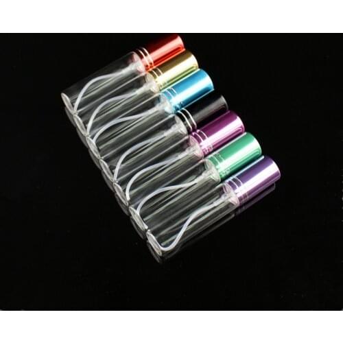 100pcs/lot 5ml 10ml Transparent Thin Glass Spray Bottle Empty Perfume Bottles For Gift Sample Mini Test Vials Refillable