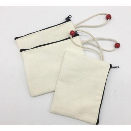 100Pcs/Lot Blank Canvas Pocket Bag With Cotton Rope Handle Travel Toiletry Bag Coin Pouch 11cmx15cm