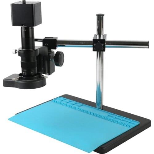 1080P 200W HD HDMI Industrial Lab PCB Soldering USB Video Microscope Camera + 180x 300x C Mount Lens + 144 LED Ring Light