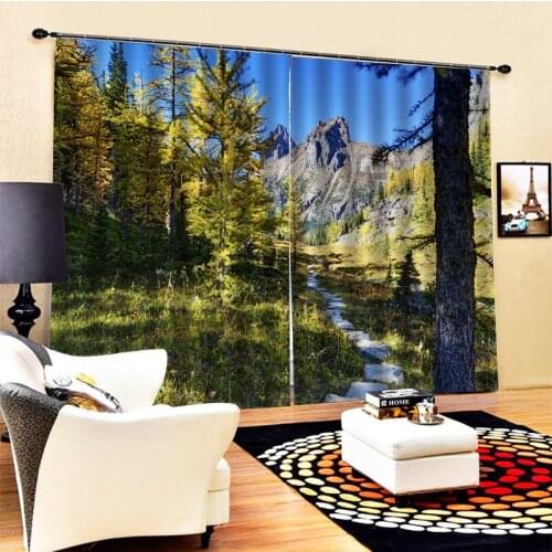3D Window Curtain Foggy forest Luxury Blackout Living Room office Bedroom Customized size 3d stereoscopic