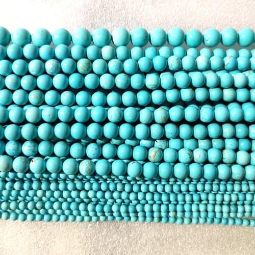 4~12mm Natural Stone Turquoise Ball Semi-finished Matte Beads for Charms Jewelry Making DIY Bracelet Necklace Accessories 39cm