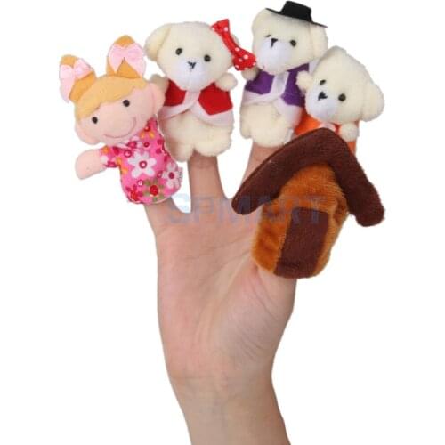 5pcs/Set Goldilocks and Three Bears Finger Puppets Nursery Rhyme/Fairy Tale