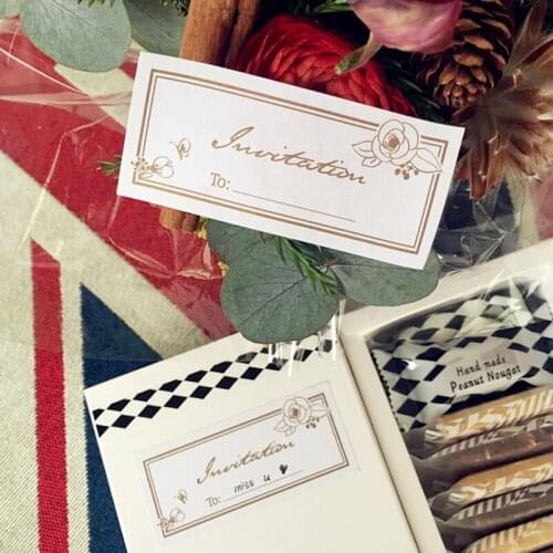 50pcs/lot Invitation Rectangular Border Flower Paper Stickers Handmade Decorative Sticker Gift Party Scrapbooking Material