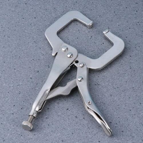 6 Inch Heavy Duty Locking C-Clamp Face Clamp Steel Locking C-Pliers Vise Grips Locking Plier Wrench Welding Steel Wood Clamp