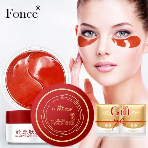 Fonce Snake Venom Essence Eye Mask 60 Piece For Faded Dark Circles Eye Bags Firming Wrinkles Natural organic Eye Patches