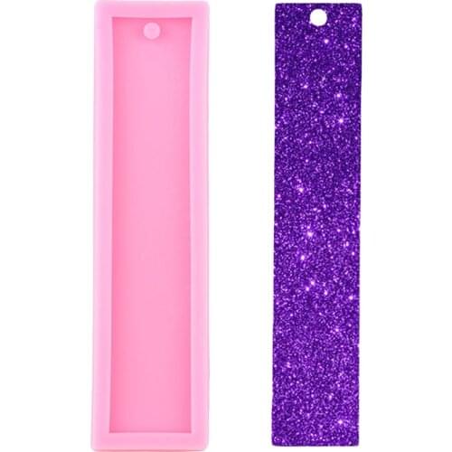 Shiny Clossy Rectangular Bookmark Silicone Mold Pendant Polymer Clay Moulds Epoxy Resin Craft Mould Handmade Charms Molds