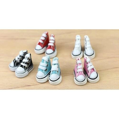 6Pair/lot 3.5cm Canva Shoes For Blythe Dolls Casual Shoes For Barbie Dolls House Mini Shoes For 1/6 BJD Fashion Doll Accessories