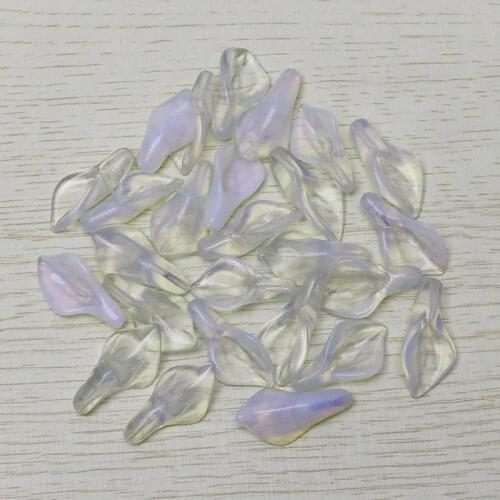 White Opal Stone Morning Glory Flower Loose Beads For Jewelry Making Earring Pendants 14*28mm Free Shipping
