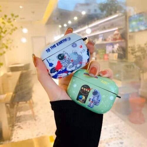 Soft PC Earphone Case For Apple Airpods 1 2 3 pro Cute Astronaut pattern Bluetooth Headset Protecte Charging Case For Airpods