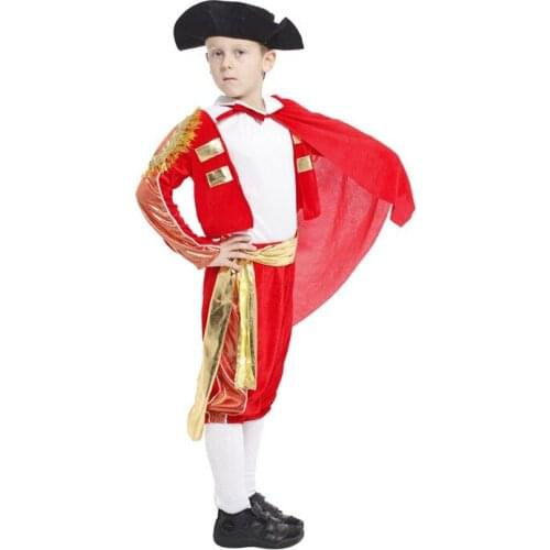 Kids Halloween Spanish Matador Cosplay Spain Boys 110-140sizes