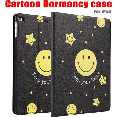 Designer Case for iPad 2 3 4 for iPad Air 1/2 Cartoon Leather Flip Smart Cover For Mini 1/2/3/4 iPad Pro 9.7 2018