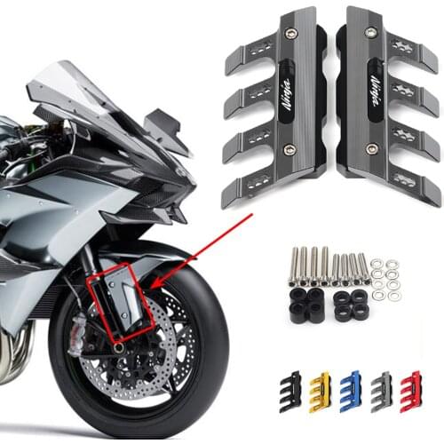 For Kawasaki Ninja H2 H2R Z400 Motorcycle Mudguard Front Fork Protector Guard Block Front Fender Anti-fall Slider Accessories