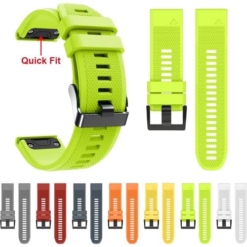 26mm Easyfit Watchband for Garmin Fenix 5x Plus Quick Release Silicone Wrist Strap Band for Garmin Fenix5x 3 3HR Watch