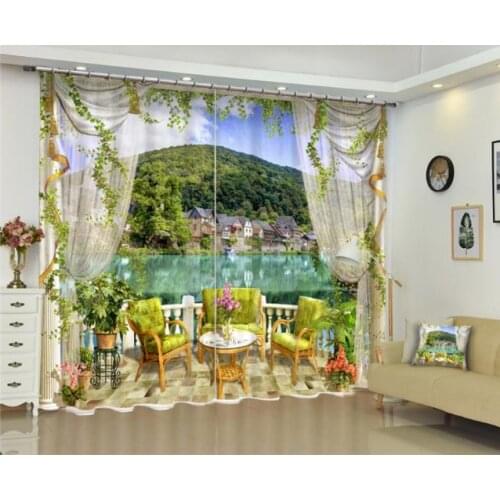 European curtains European beautiful scenery 3D curtains for living room bedroom for window luxury curtains