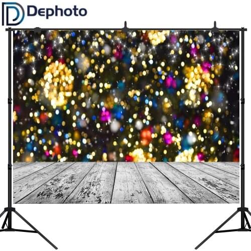 Dephoto Photography Background gold stars Glitter Bokeh Backdrop Christmas theme Photo Background studio camera fotografica