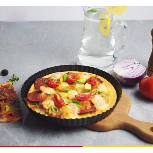 9 Inch Pizza Mould with Non-stick Coating Live Bottom Baking Pan Mould Cake Round Corrugated Pan Pizza Mould