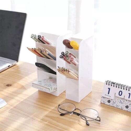 Home Storage organizer Pencil tube Home Office Supplies Pencil cosmetic Pot Pen Holder Stationery Storage Rack Desktop Storage