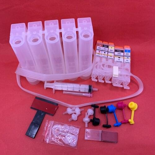 5 color PGI-280XL CISS Ink Cartridge PGI280 PGI-280 CLI-281 with chip for Canon PIXMA TS8120 TS9120 TR7520 TR8520 TS6120