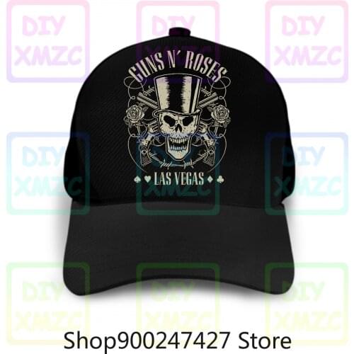 Gunsnroses Hats Las Baseball Cap Vegas Black Classic Rock Band Mens Hats Slash