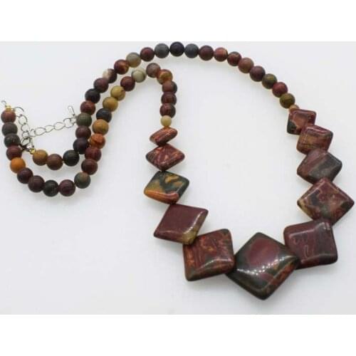 Red howlite turquoise round/square/coin 18inch necklace wholesale beads nature FPPJ woman 2018