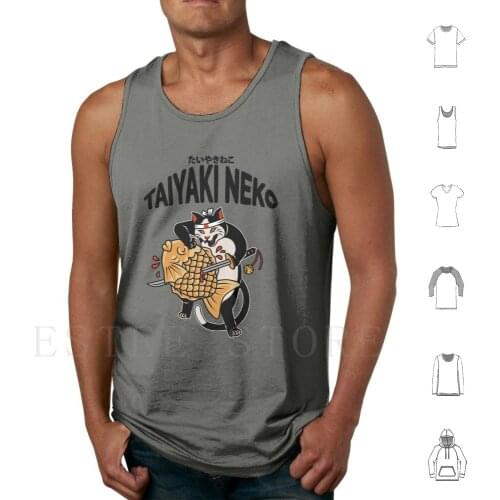Taiyaki Neko ( White Background ) Tank Tops Vest Sleeveless Neko Japan Taiyaki