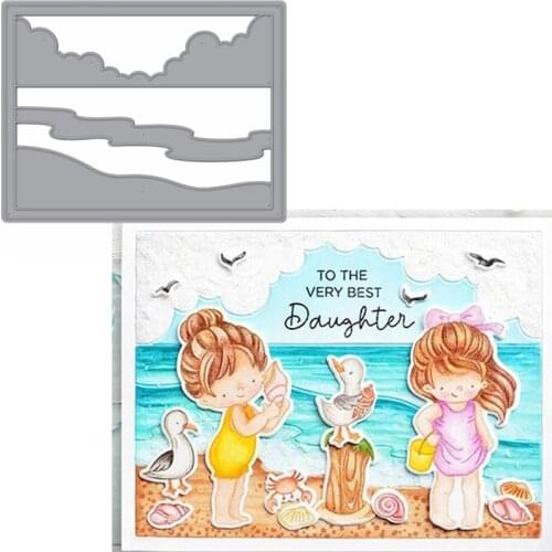 The harmony Scene of sea and sky In Frame Metal Cutting Dies Stencils Die Cut For Card Making DIY New2019 Crafts Cards