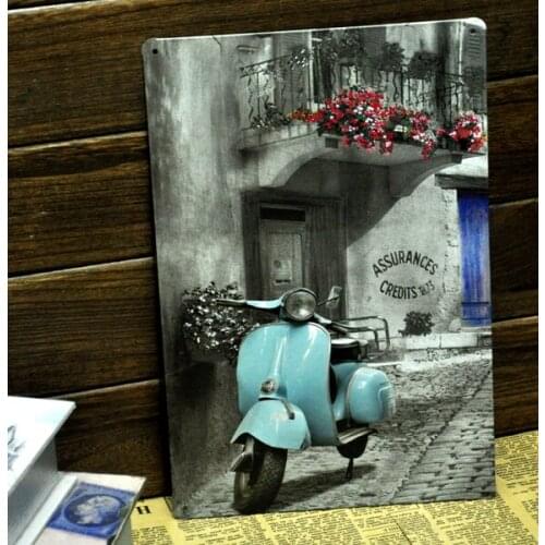[ Mike86 ] Vintage Blue motorcylce Metal signs wall decor Office Bar Metal Painting art B-138 Mix order 20*30 CM