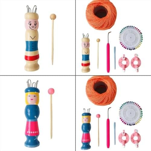 Cartoon Doll Shape Bracelet Knitting Tool DIY Bracelet Knitting Machine Yarn Wool Bracelet Crafts Knitter Woodcraft Loom Rope