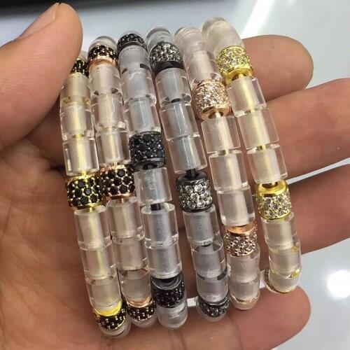 2019 New Anil Arjandas Original Bracelets Natural Stone Bracelet Gold Color Micro Pave Zircon Tube Bangle For Men Jewelry Gift