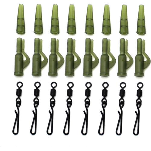 10Set Carp Fishing Accessories Kit Chod Hair Rigs kit Quick Change Swivels For Carp Tackle Carp Coarse Fishing Tackle Box Bags