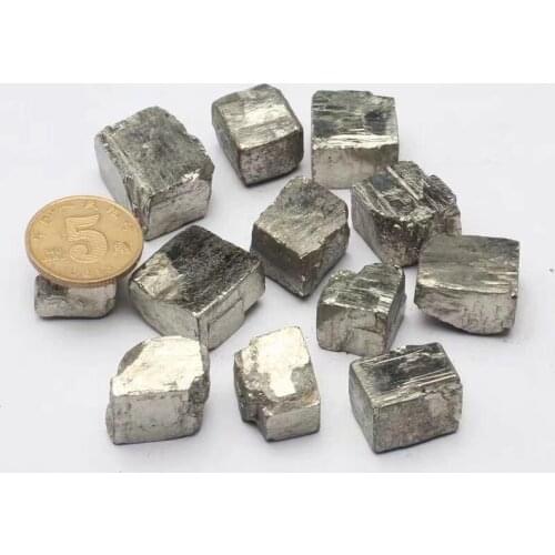 Natural pyrite cube polished tumble stone gravel mineral specimen
