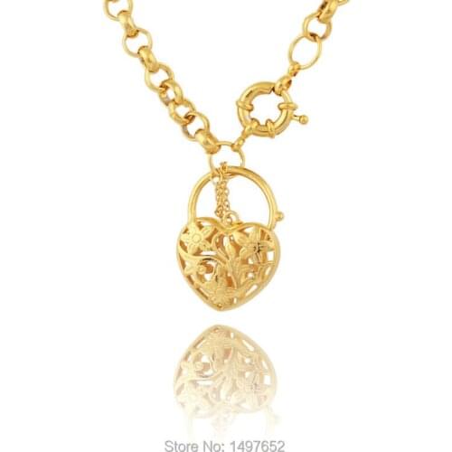 New Trendy Heart Pendant Necklace For Women Gold Color Jewelry Lovely Pendant Necklace