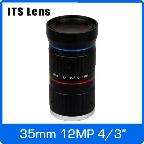 4/3 inch 12MP ITS Ultra 4K Lens 35mm Starlight F1.4 C Mount For Electronic Police or Traffic Camera