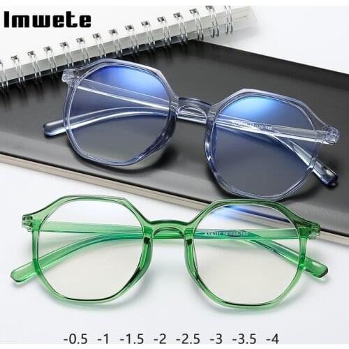 Imwete Finished Male And Female Myopia Glasses Frame Simple Retro Transparent Framedesign -0.5 1.0 1.5 2.0 2.5 3.0 3.5 4.0