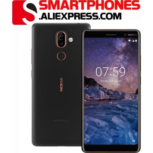 Nokia 7 Plus Original Unlocked Android Dual Sim Phone 4G LTE GSM 6.0'' Dual 12MP Octa Core 4GB RAM 64GB ROM 3800mAh Fingerprint
