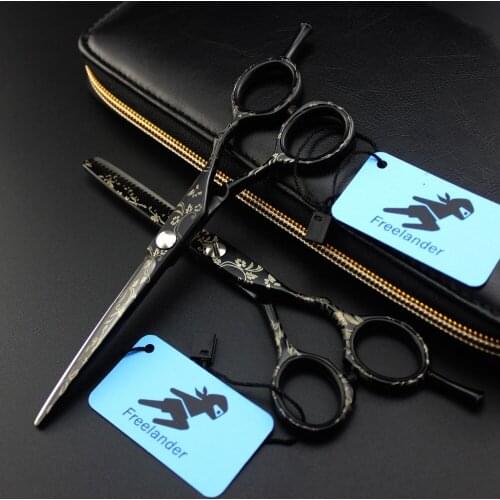 Freelander 6.0 inch Hairdresser Scissors Pattern Paint Barber Hairdressing Scissors Cutting Shears and Thinning/texturizing