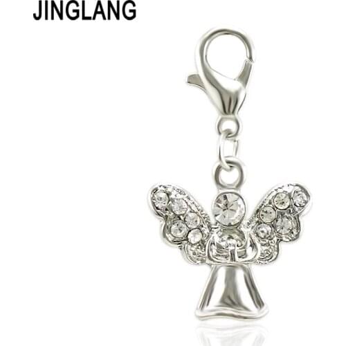 JINGLANG Angel Charms Pendants Fit Bracelet Necklace European Punk Fashion Skeleton Charm Jewelry 50pcs