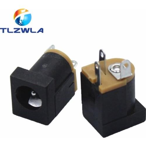 100pcs Hot Sales DC-012 DC Power Jack Socket Connector DC012 5.5*2.1mm 5.5X2.1MM socket 180 feet vertical