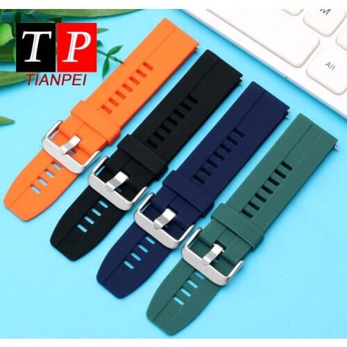 Rubber 22mm watch band simple fit huawei watch gt 2 strap HONOR magic 2 waterproof silicone watch strap Special strap bracelet