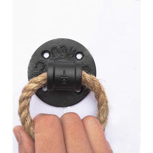 Modern Creative Furniture Wall Wardrobe Door Handle Retro Black Iron Buckle Hemp Rope Knob Drawer Bedroom Cabinets Cupboard Pull