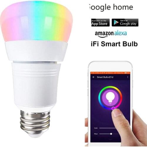 WiFi Bulb RGB Smart Light 15W Remote Mobile Phone Control Smart Bulb Wireless Smart Home Automation Lamp For Alexa Google Home