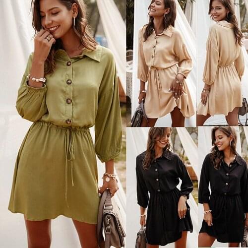 Explosive dress 2020 spring and summer solid color temperament elegant skirt