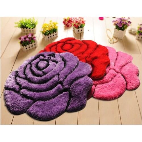 Vivid Color 3D Flower Design Bedroom Carpet Bath Mat Non-Slip Badmat Doorway Rugs Floor Mat Large Bathroom Rugs tapete banheiro