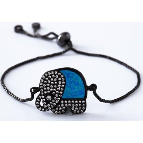 Gold silver Chain micro pave cz rope Cubic Zirconia adjusted Macrame bracelet Bangles Opal Elephant yhy3 Charms Women