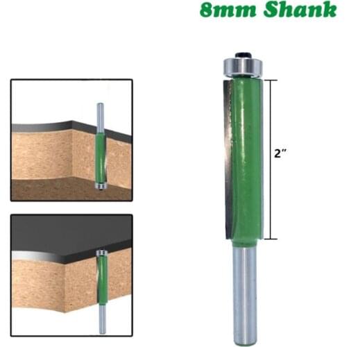 1pc 1/2inch Flush Bearing Wood Template Router Cutter 8mm Shank Trimming Drill Bit Alloy Wood Milling Graver