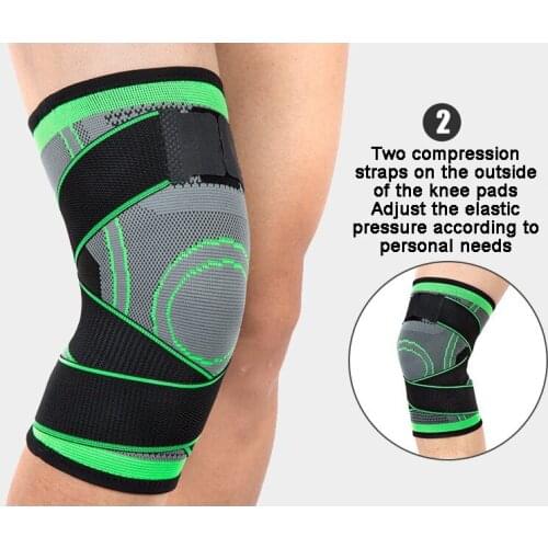 1PC Sports Kneepad Men Pressurized Elastic Knee Pads Support Knitting Bandages Pressurized Fitness Running Protectiveve