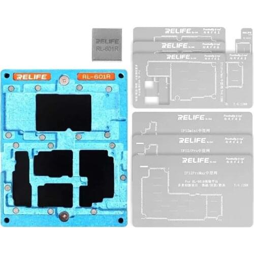 RL-601R 10 In 1 Strong Magnetic Adsorption Multiple Modles Middle-Level Tin Planting Table Middle Stencil For Iphone X-12ProMax