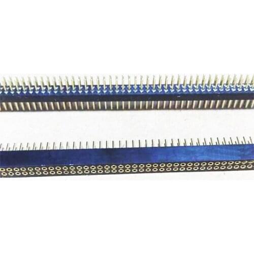 100pcs 1.27mm Dual Round Pin Header, Hole Female Header 2x50P 0.05" Round Female Header,Double row,Straight,ROHS,Gold-plated